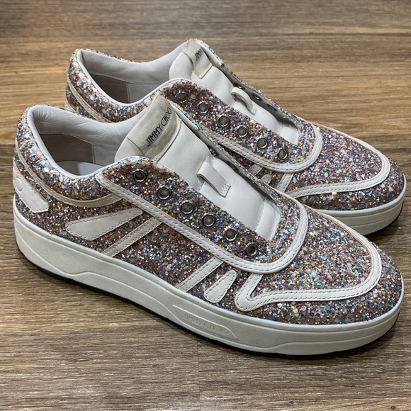 Jimmy Choo Shoes - Jimmy Choo Hawaii F Glow In The Dark Glitter Sneakers size 37